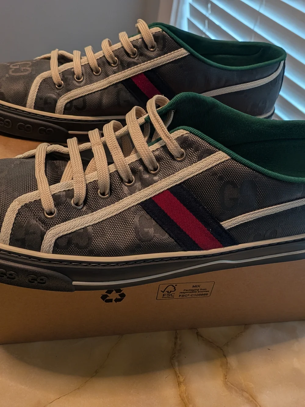 Gucci Men’s Nylon GG Canvas Low-Top Sneakers